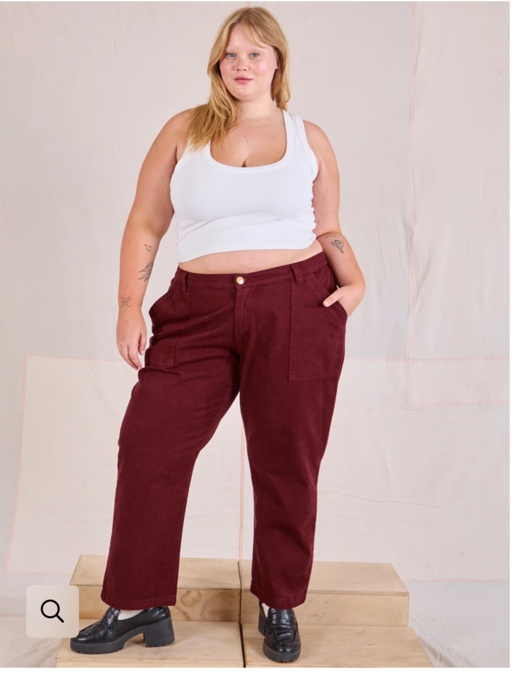 Big Bud Press Mid-Rise Work Pants in Red Wine